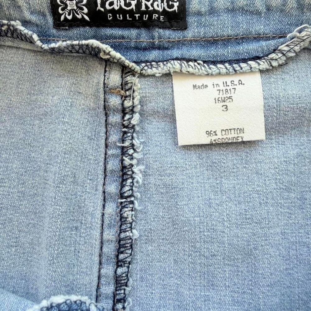 Y2K VINTAGE TAG RAG CULTURE SEAMED DENIM MINI SKIRT - Size 3 - Picture 5 of 6
